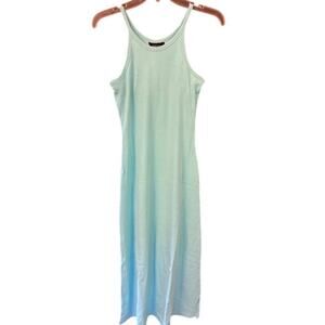 Moda International Ribbed Maxi Tank Dress Sz XS Aqua
